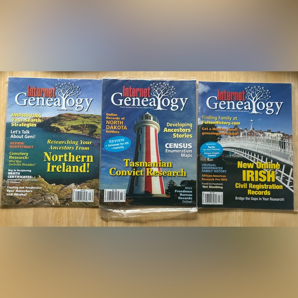 Lot 3 Internet Genealogy Magazines, Aug/Sep 2016, Oct/Nov 2016 & Dec/Jan 2017